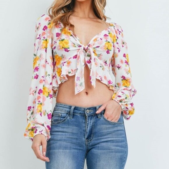 Floral Cropped Top - Picture 2 of 5